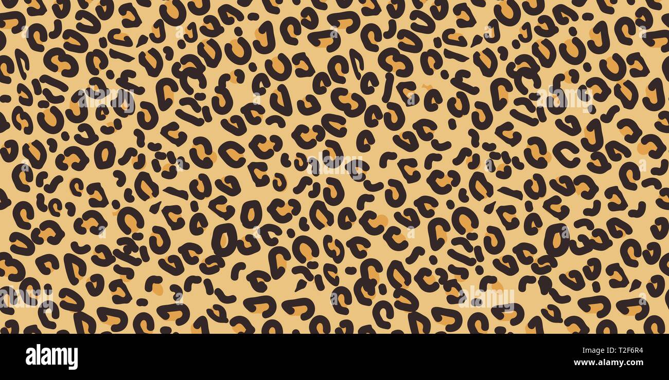 Leopard pattern. Seamless vector print. Realistic animal texture. Black ...