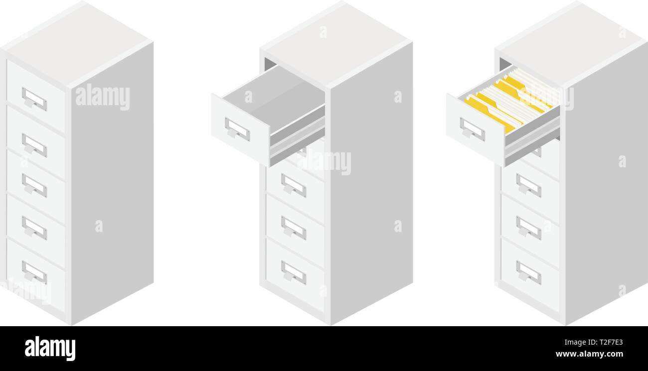 Office files in a filing drawer, business administration and