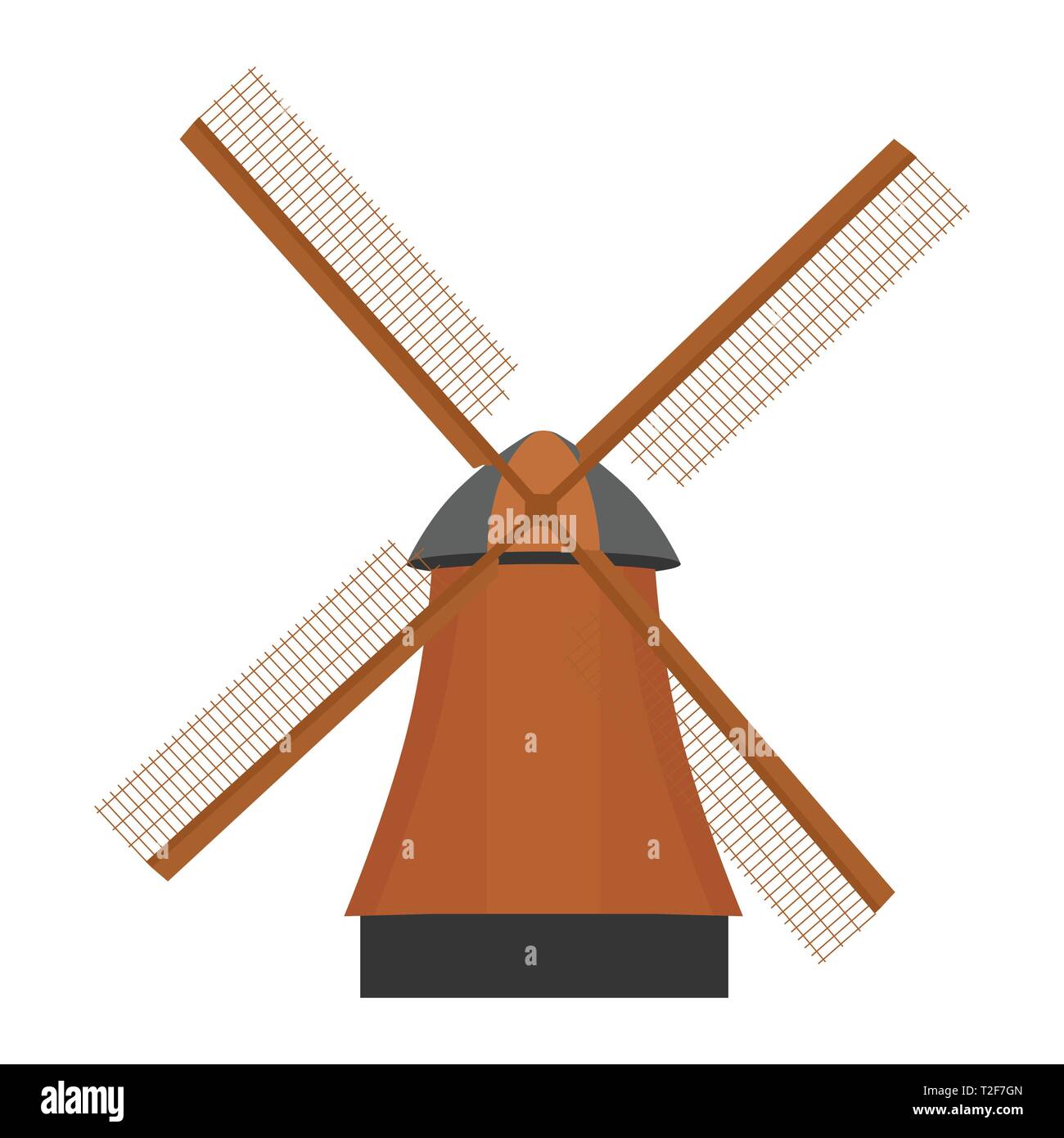 Traditional rural windmill isolated on white backhground Stock Vector ...