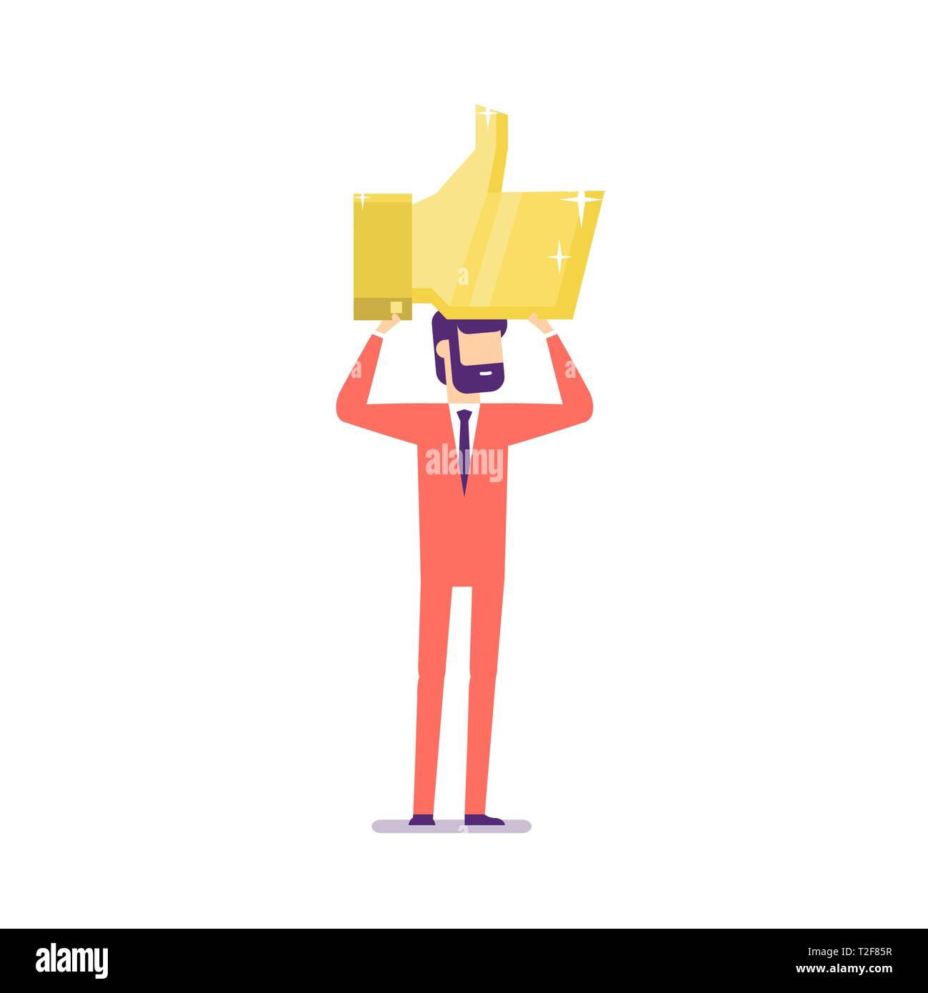 Man holding thumbs up symbol Stock Vector Images - Alamy