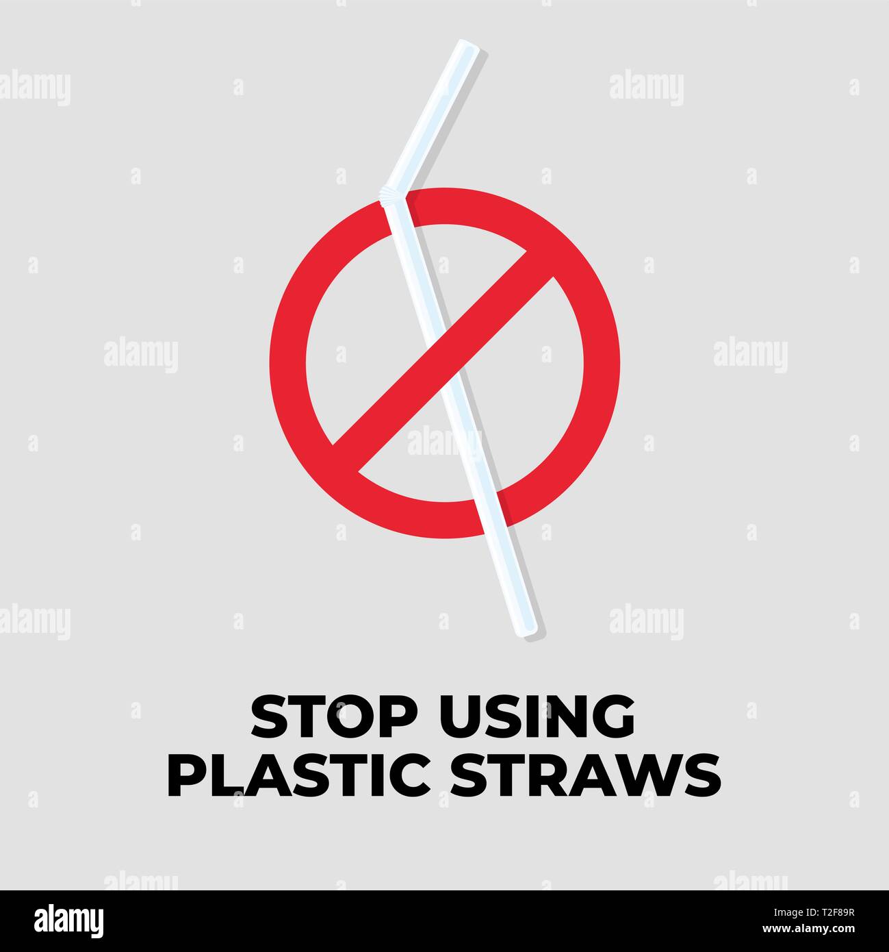 Stop using plastic straws. Stock Vector