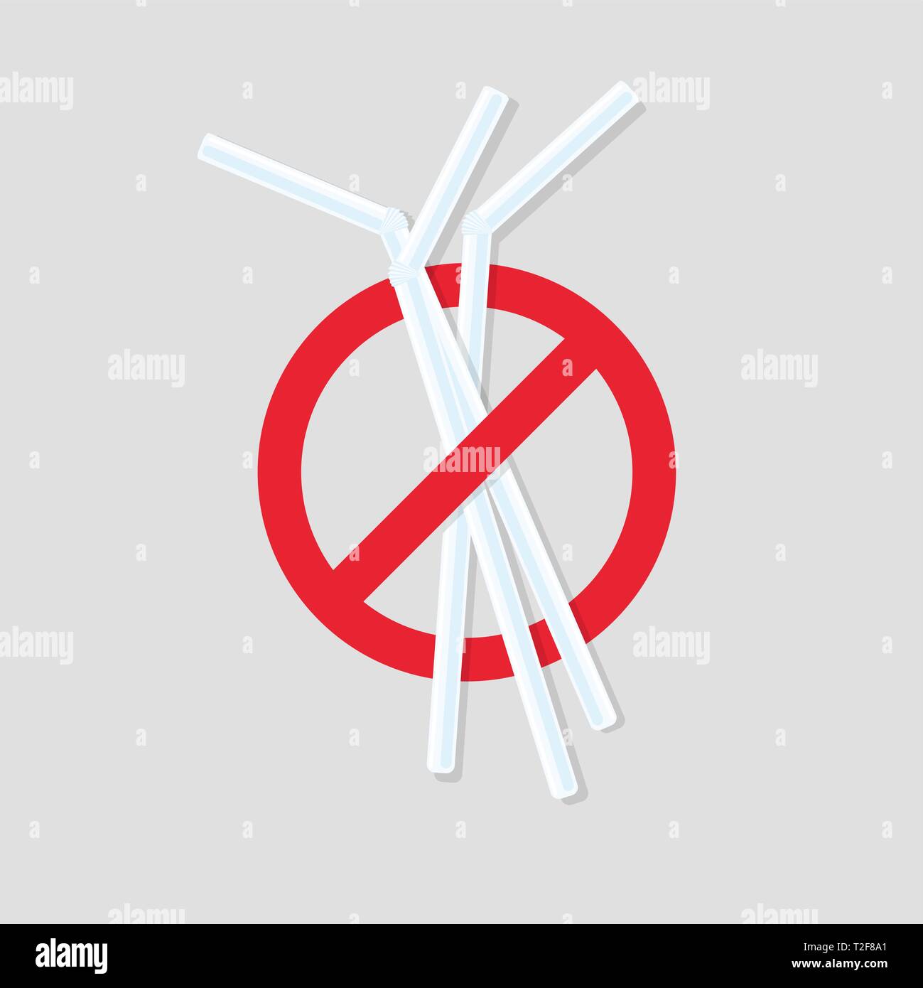 No plastic straws icon. Stock Vector