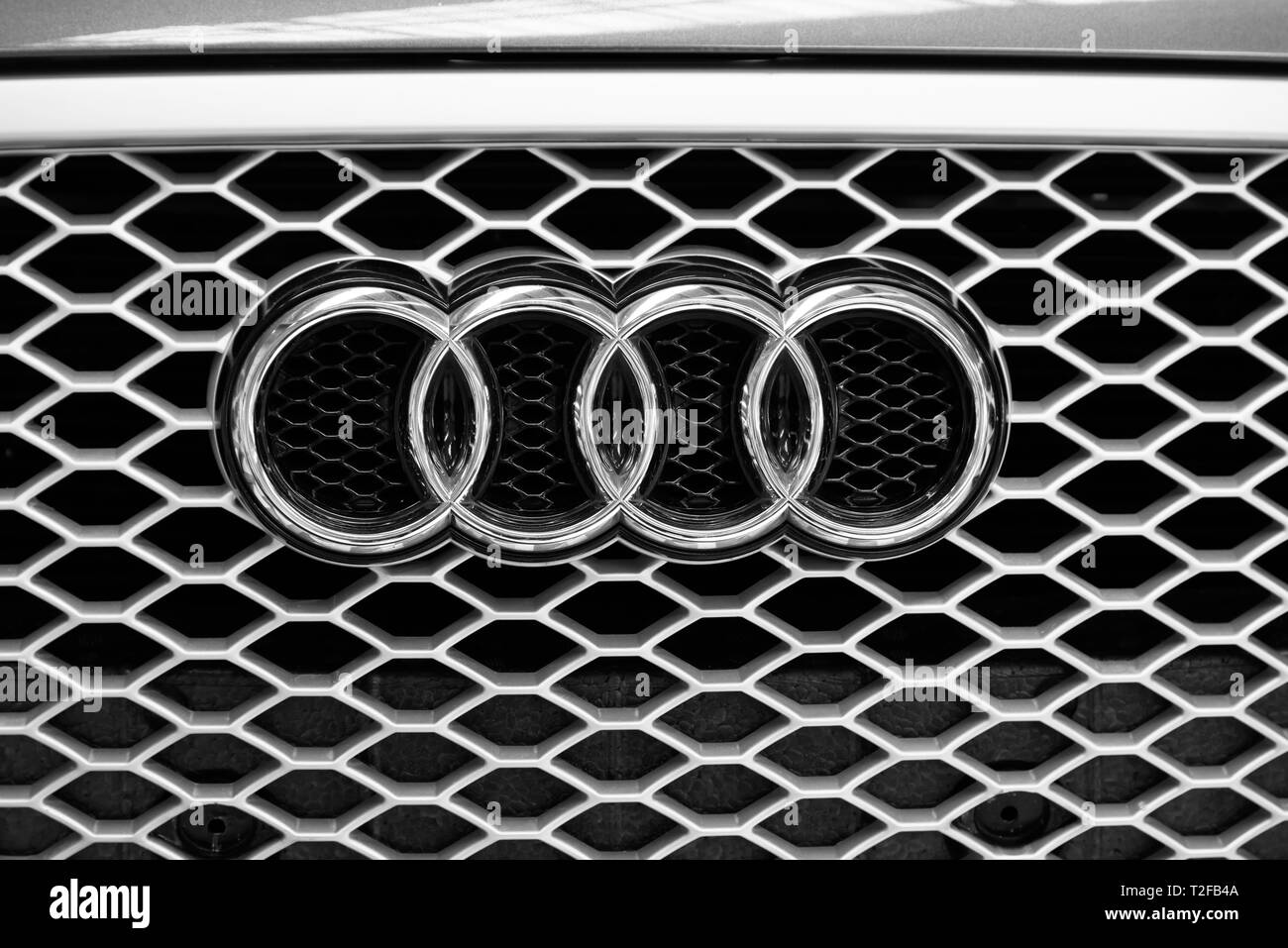 BUCHAREST, ROMANIA - OCTOBER 21, 2016: Founded in 1910 Audi is a German automobile manufacturer Stock Photo