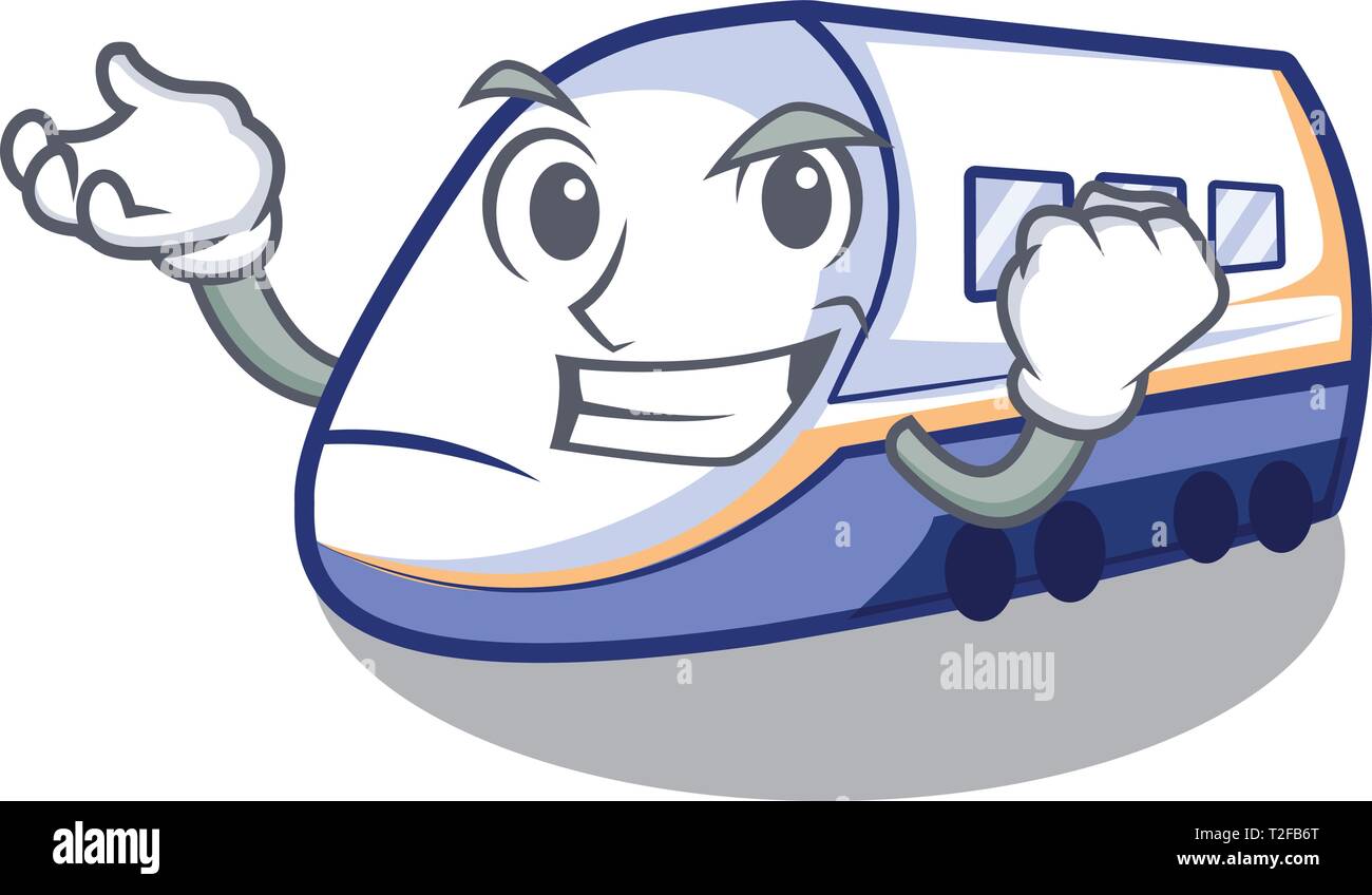 Successful shinkansen train transportation in shape characters vector