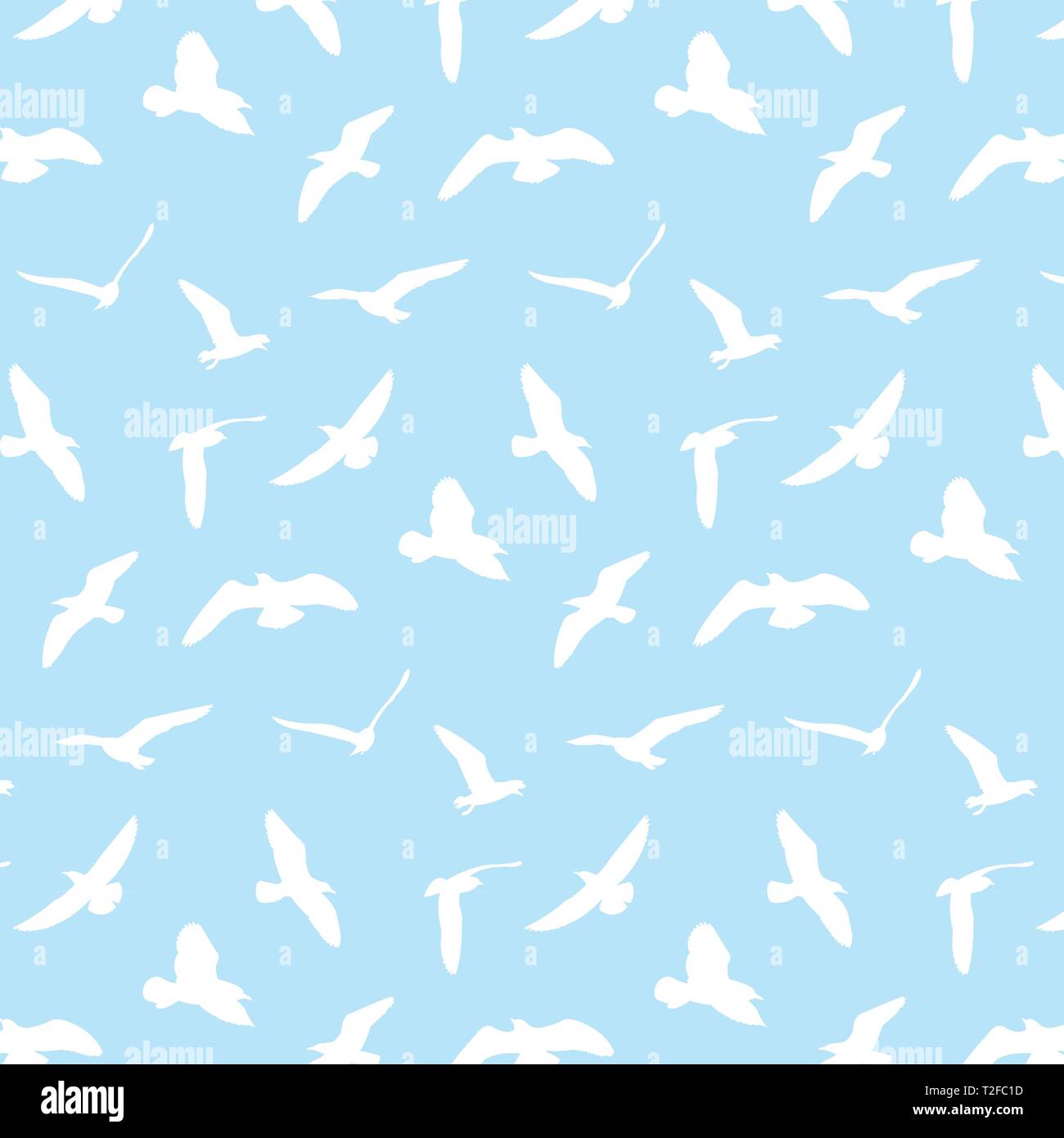 Seagull silhouette pattern background - Vector Stock Vector Image & Art ...