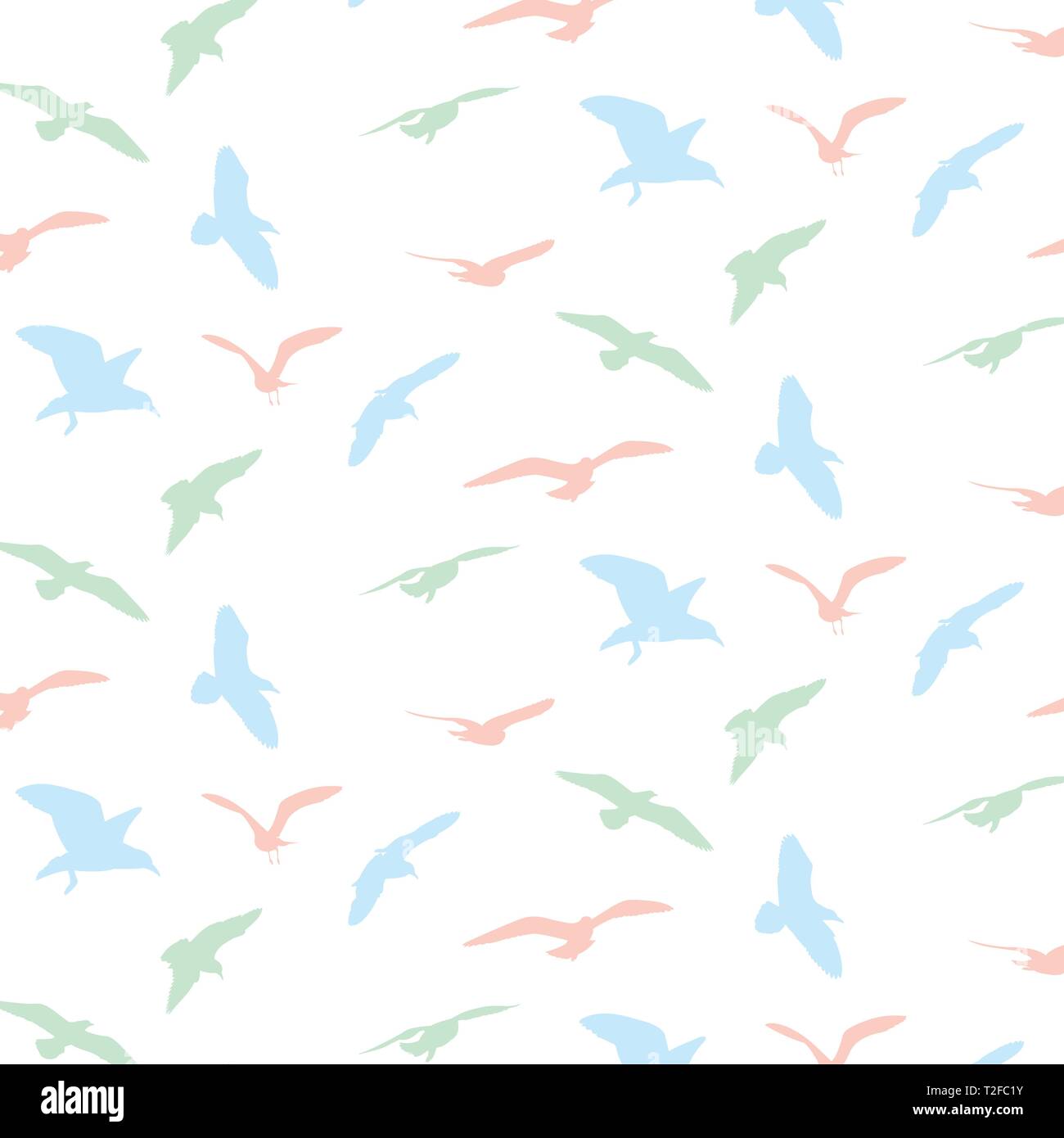 Seagull silhouette pattern background - Vector Stock Vector Image & Art ...