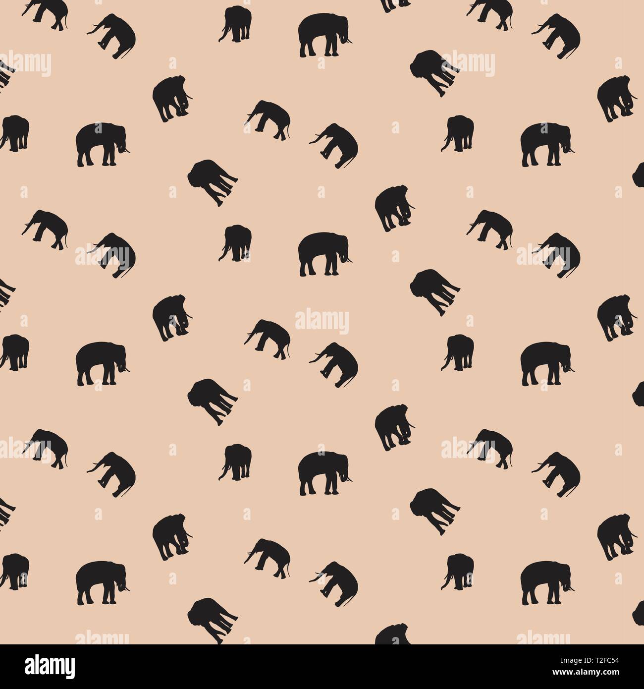 Elephant silhouette pattern background - Vector Stock Vector