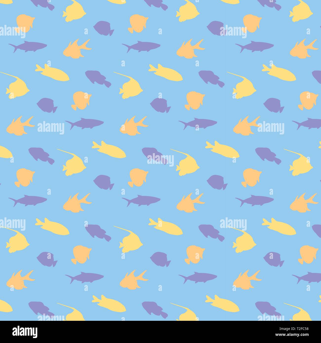 Fish silhouette pattern background - Vector Stock Vector
