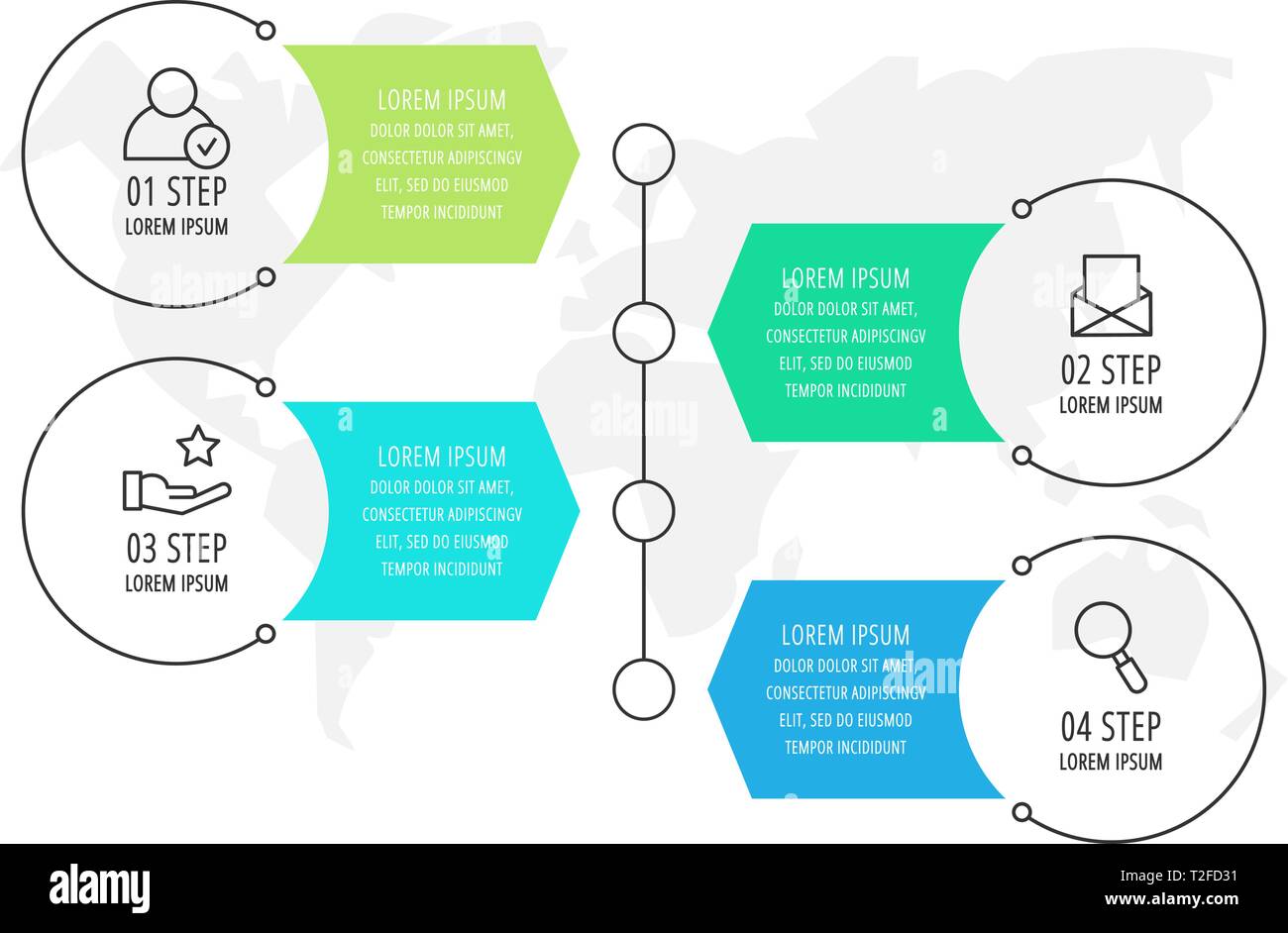 Modern vector flat illustration. Infographic circles template with four ...