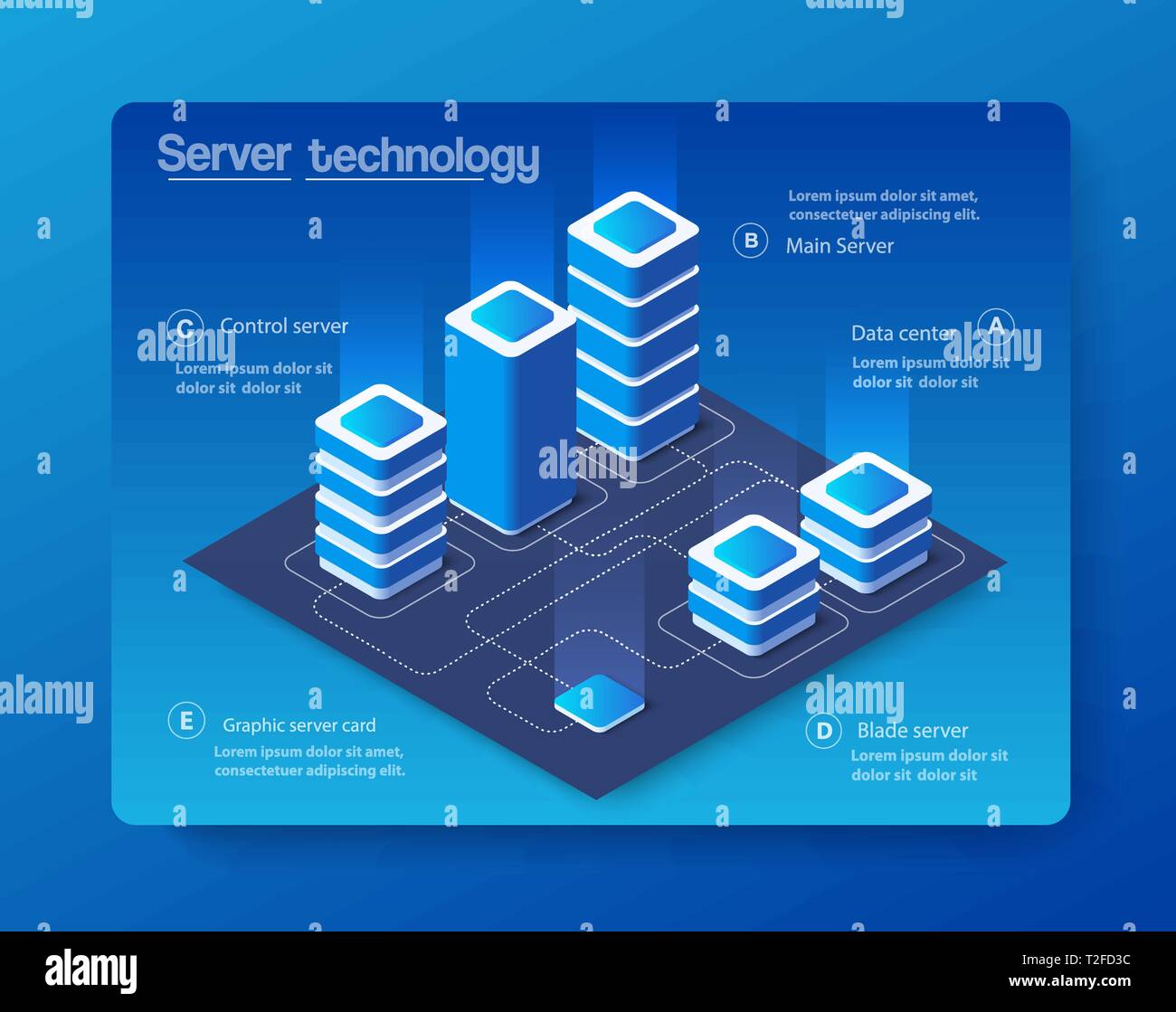 Digital technology design for creature concept future background abstract. A server of cloud tech network connects data science. Ultraviolet modern bu Stock Vector