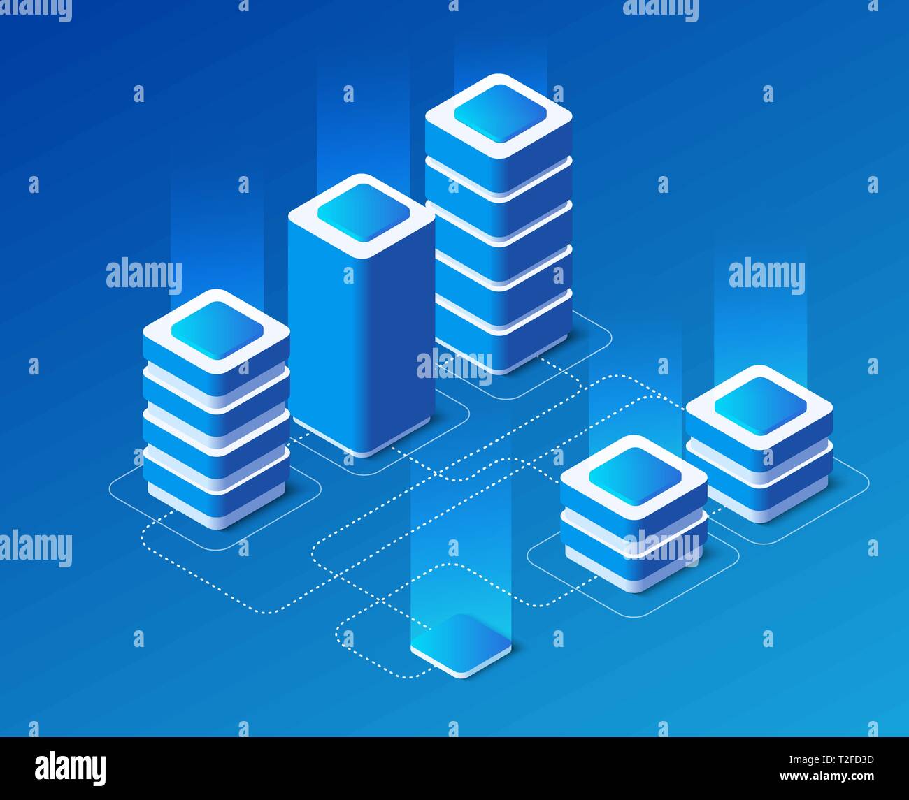 Isometric set of a computer device of digital technology for cloud ...