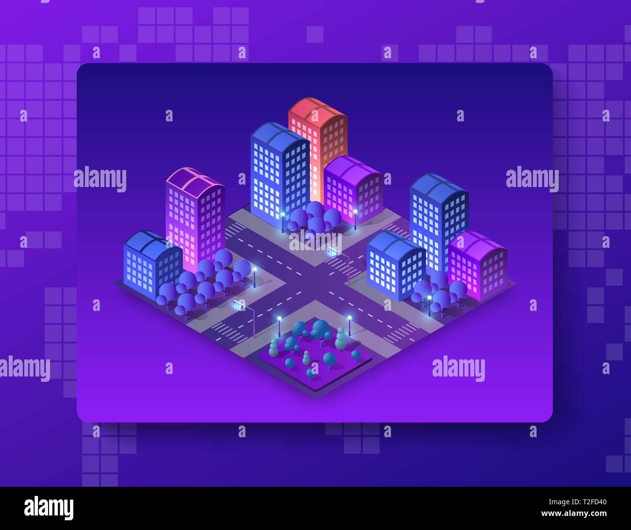 Set of modern isometric buildings and plants for sites and games Stock ...