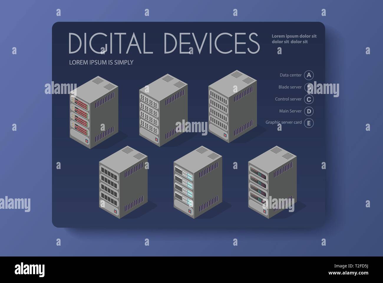 Isometric set of a computer device of digital technology for cloud ...