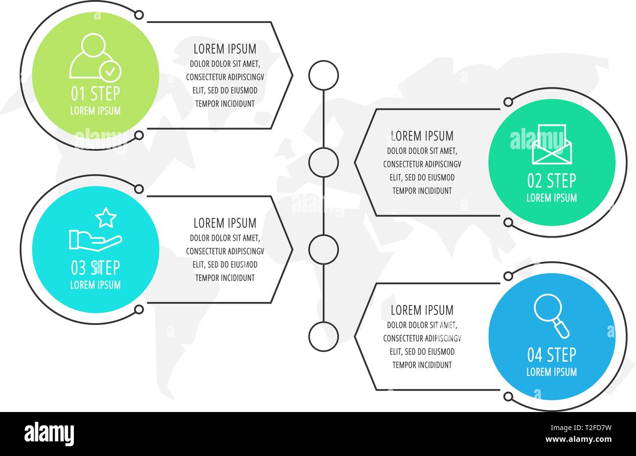 Modern vector flat illustration. Infographic circles template with four ...