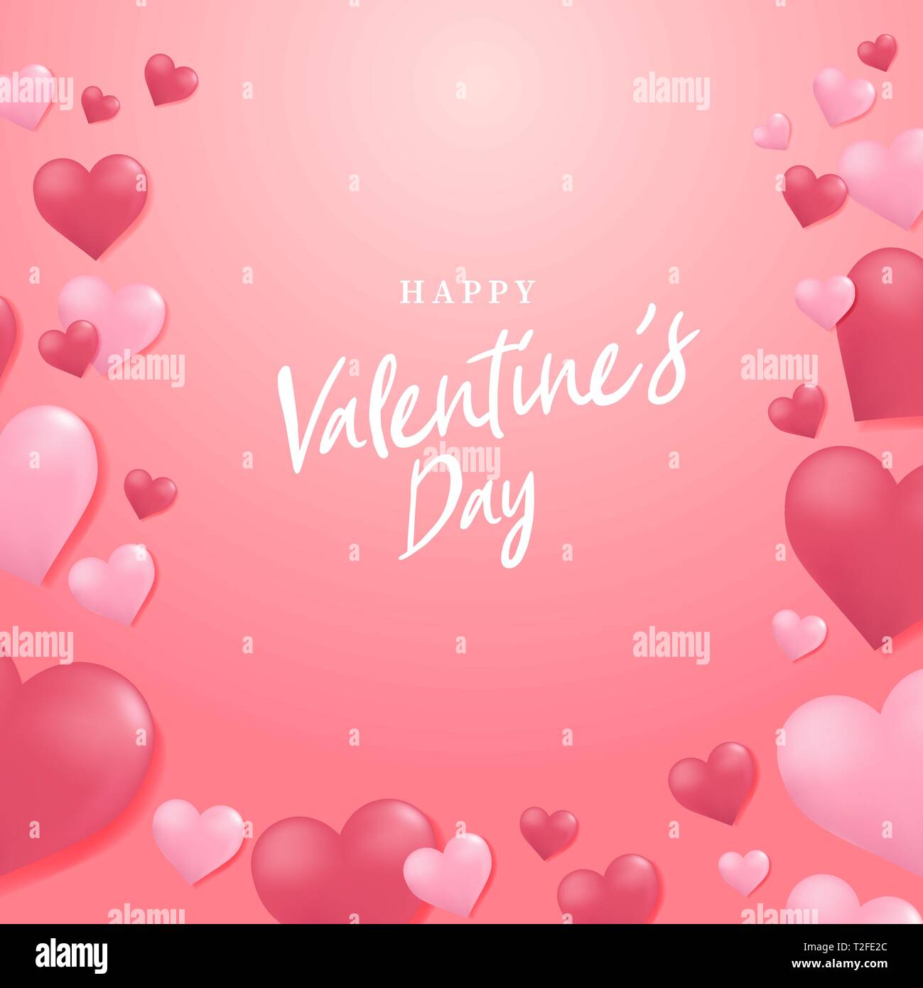 Happy valentines day with heart balloon background Stock Vector Image ...