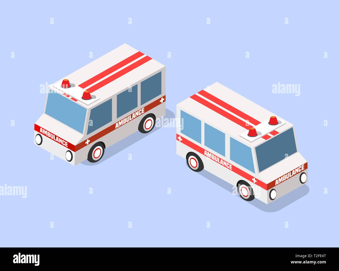 Ambulance car isometric avto van bus paramedic Stock Vector