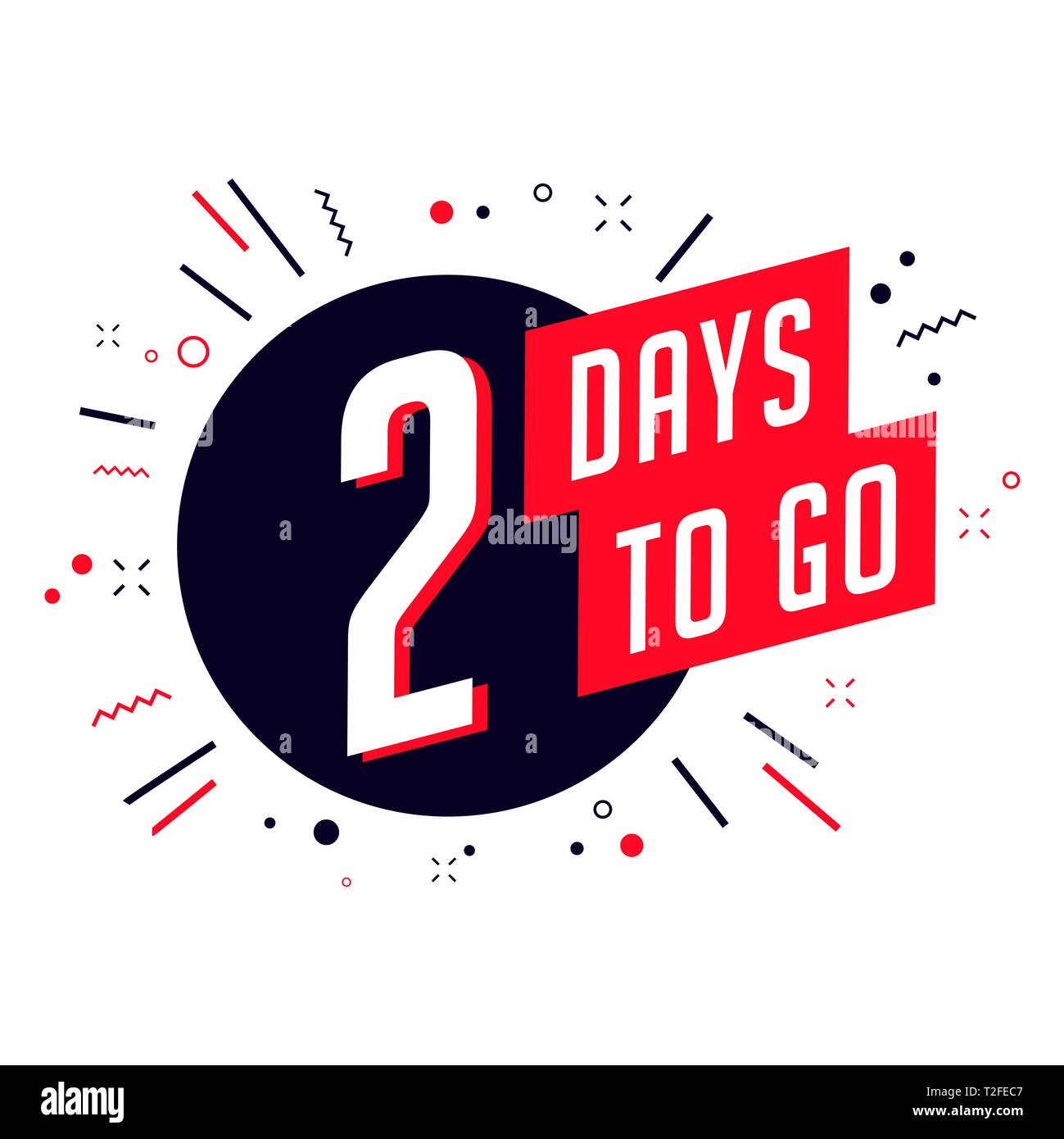 Two days to go. No of days left to go badges Stock Vector Image & Art