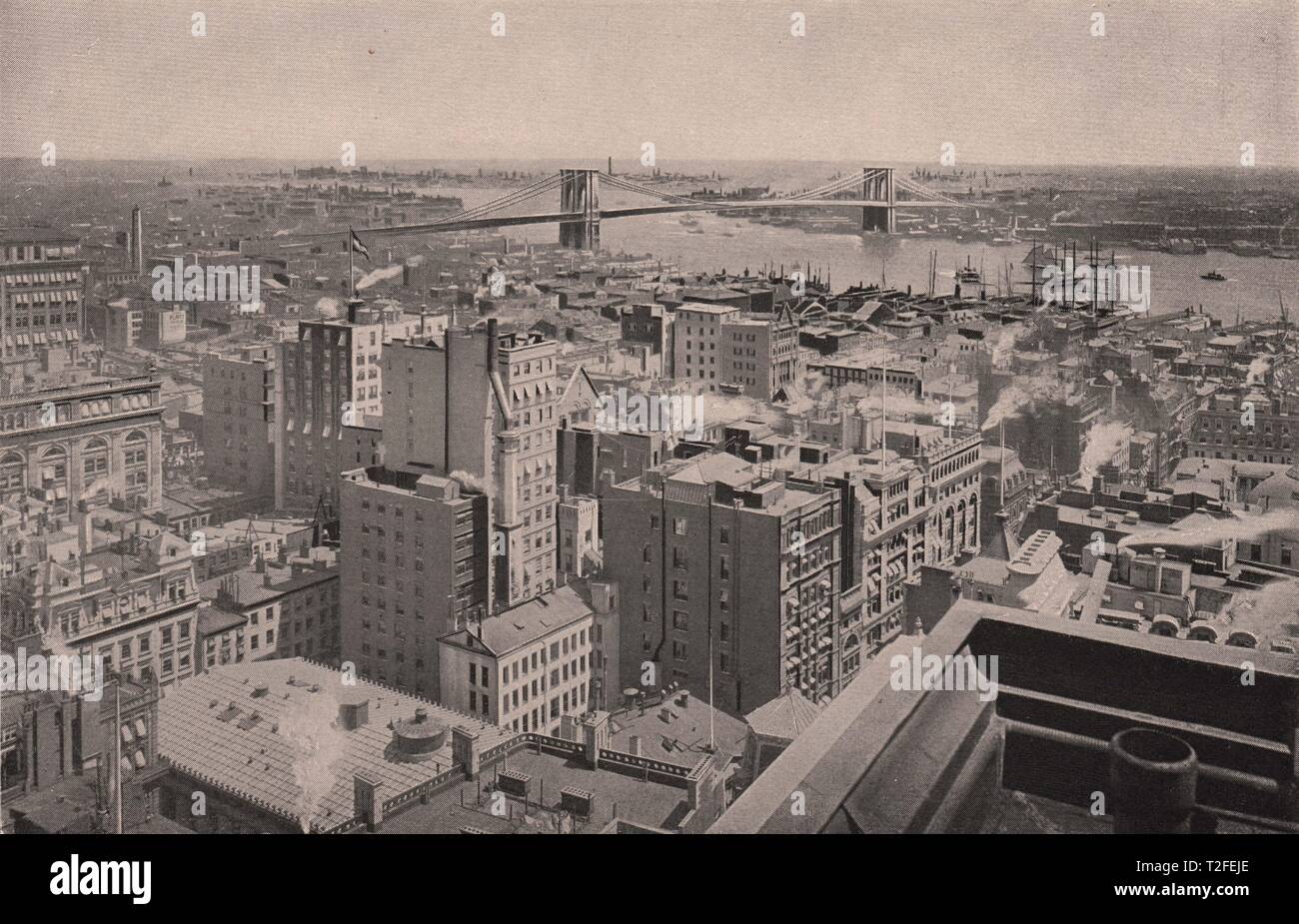 View looking Northeast from Roof of Office Building, 66 Broadway Stock ...