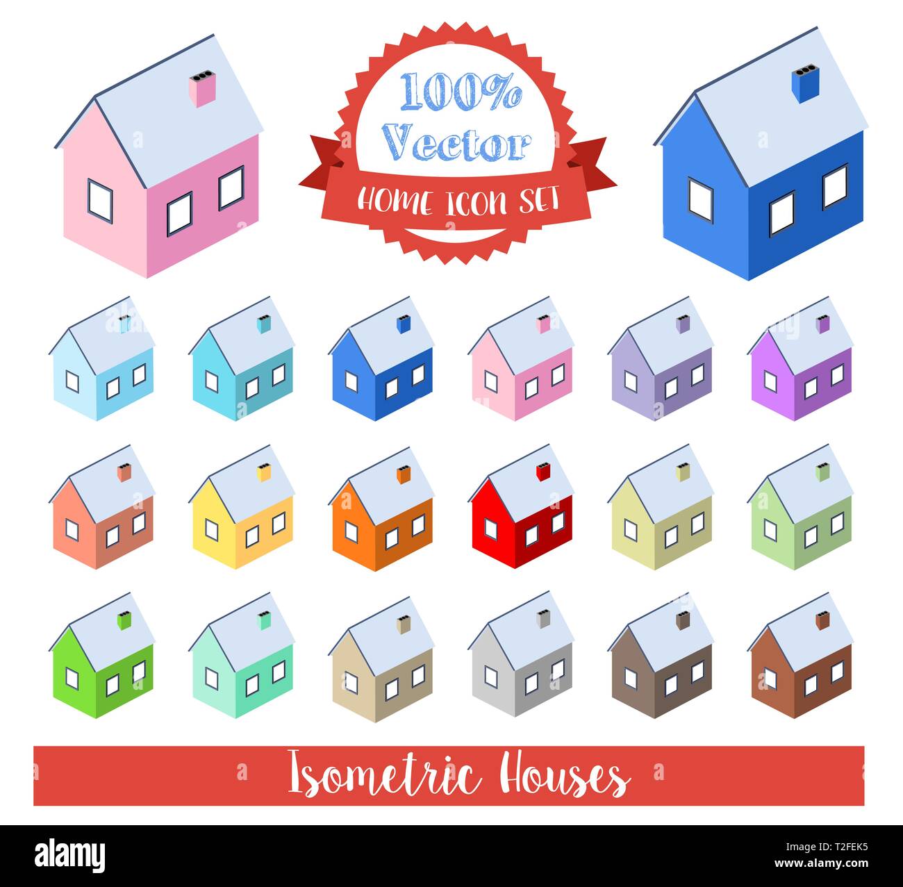 A set of stickers for the planner diary printable house building Stock Vector