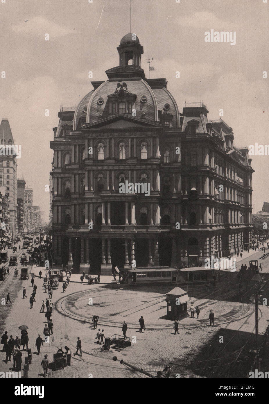 New York Post Office-Broadway, Park Row, and Mail Street Stock Photo