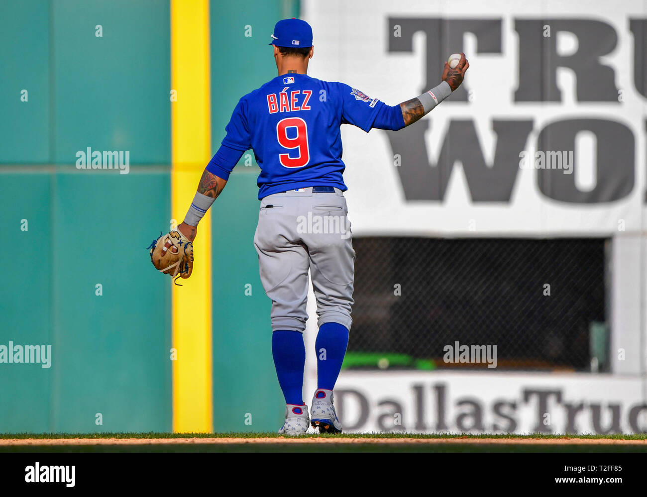 Mar 31, 2019: Chicago Cubs shortstop Javier Baez #9 during an MLB