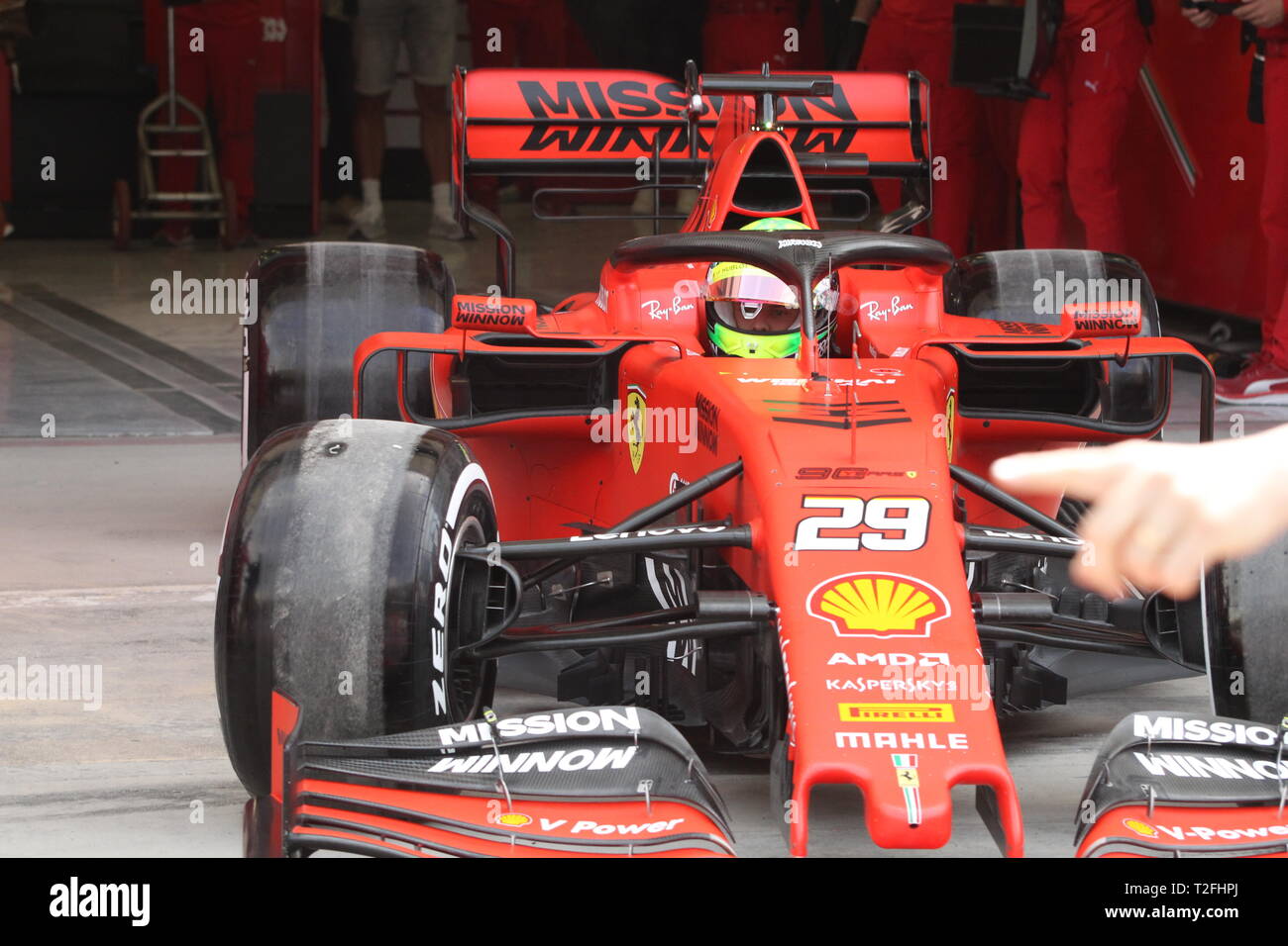 Manama Bahrain 02nd Apr 19 Mick Schumacher Ger Ferrari Sf90 F1 First Ever F1 Test Manama 02 04 19 Formula 1 Bahrain Formula 1 Testday Formula One Ferrari Test Day With Mick Schumacher