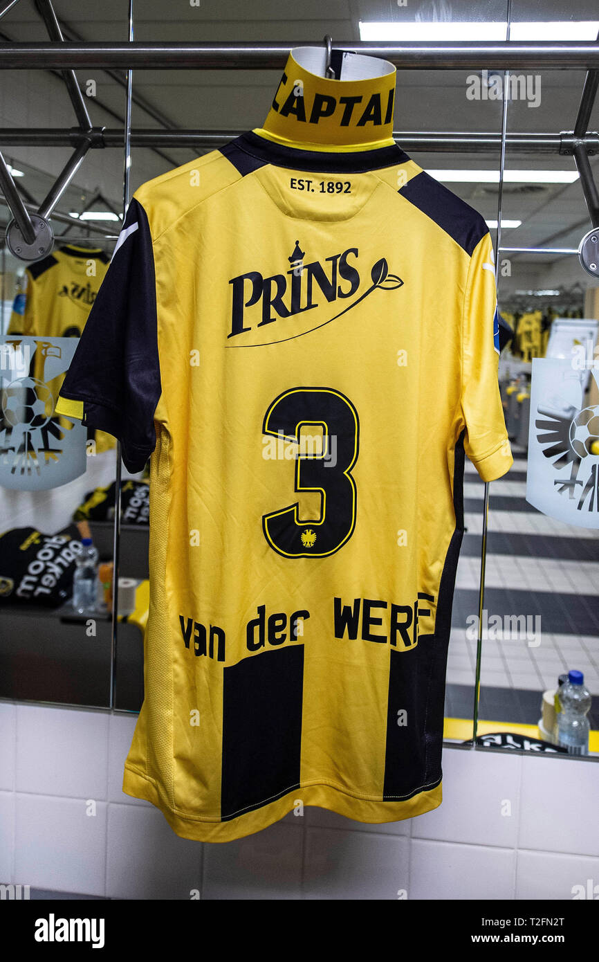 ARNHEM, 02-04-2019, GelreDome, season 2018 / 2019, shirt of Vitesse player and captain Maikel van der Werff Stock Photo