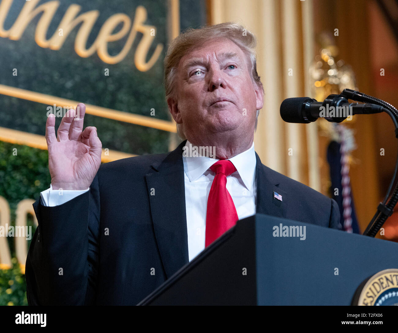 United States President Donald J. Trump delivers remarks at the ...