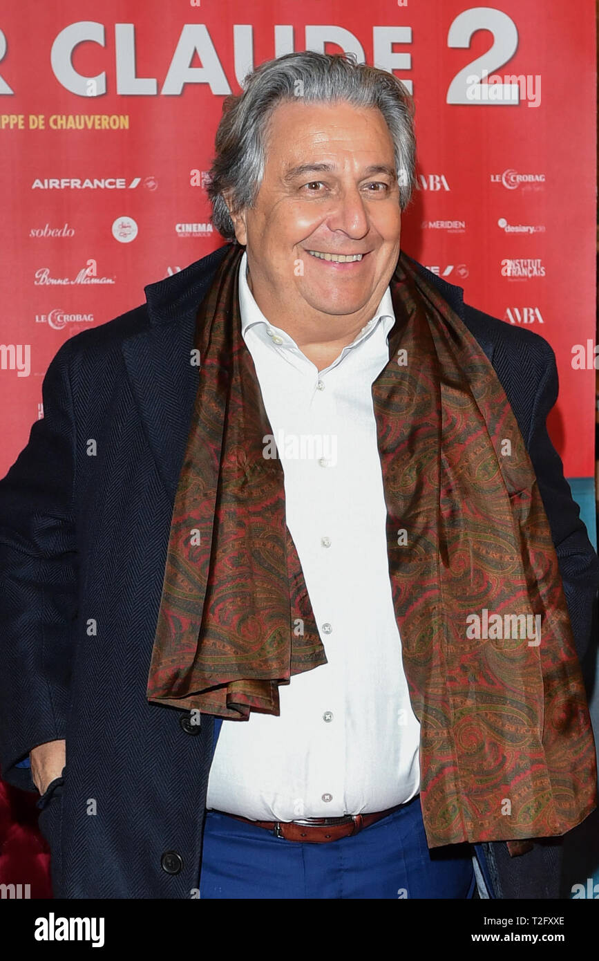 Berlin, Germany. 02nd Apr, 2019. The French actor Christian Clavier at the  premiere of the French comedy "Monsieur Claude 2" at Kino International.  Credit: Jens Kalaene/dpa-Zentralbild/ZB/dpa/Alamy Live News Stock Photo -  Alamy