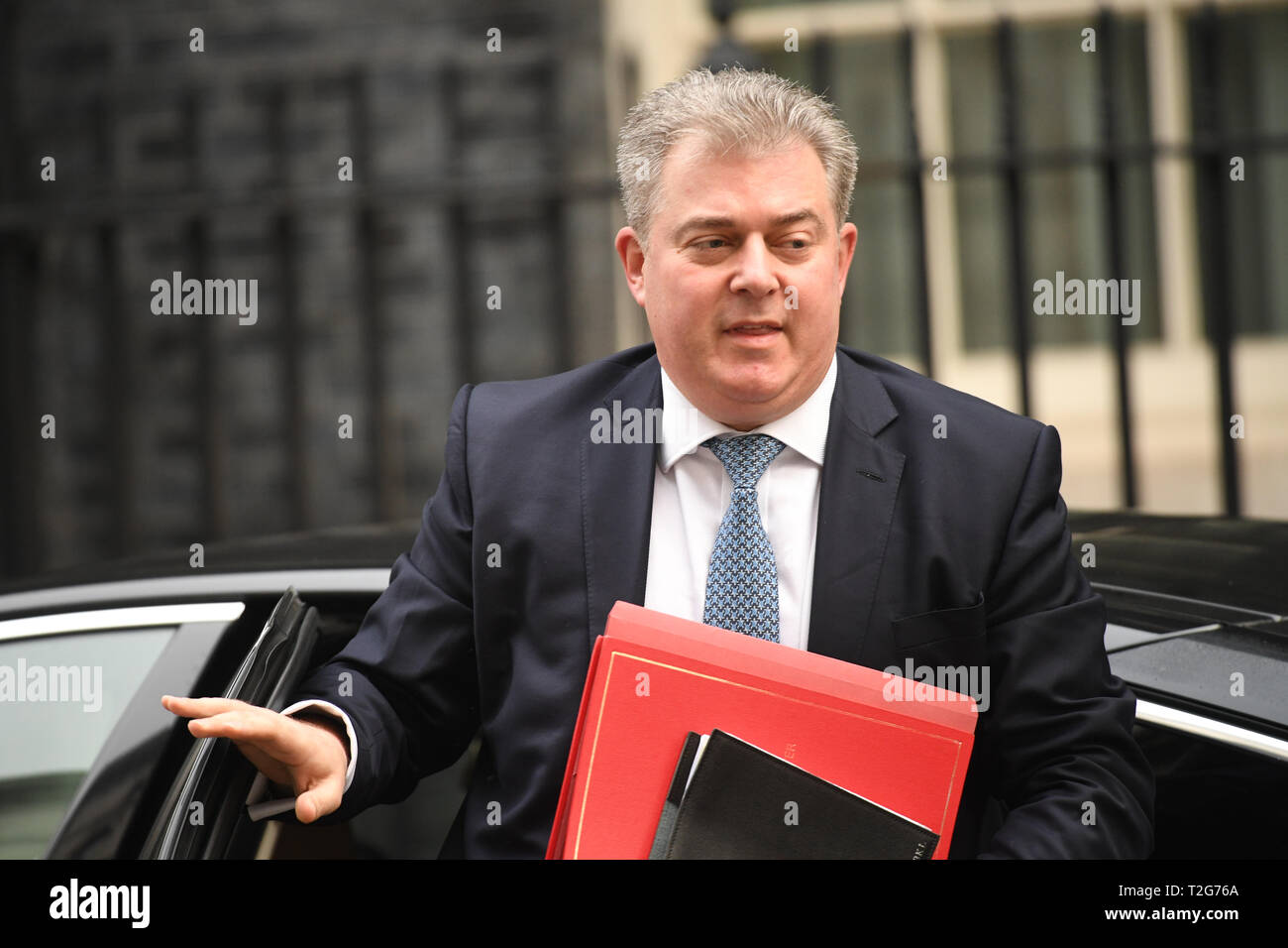 Conservative party chairman brandon lewis arrives in downing street hi