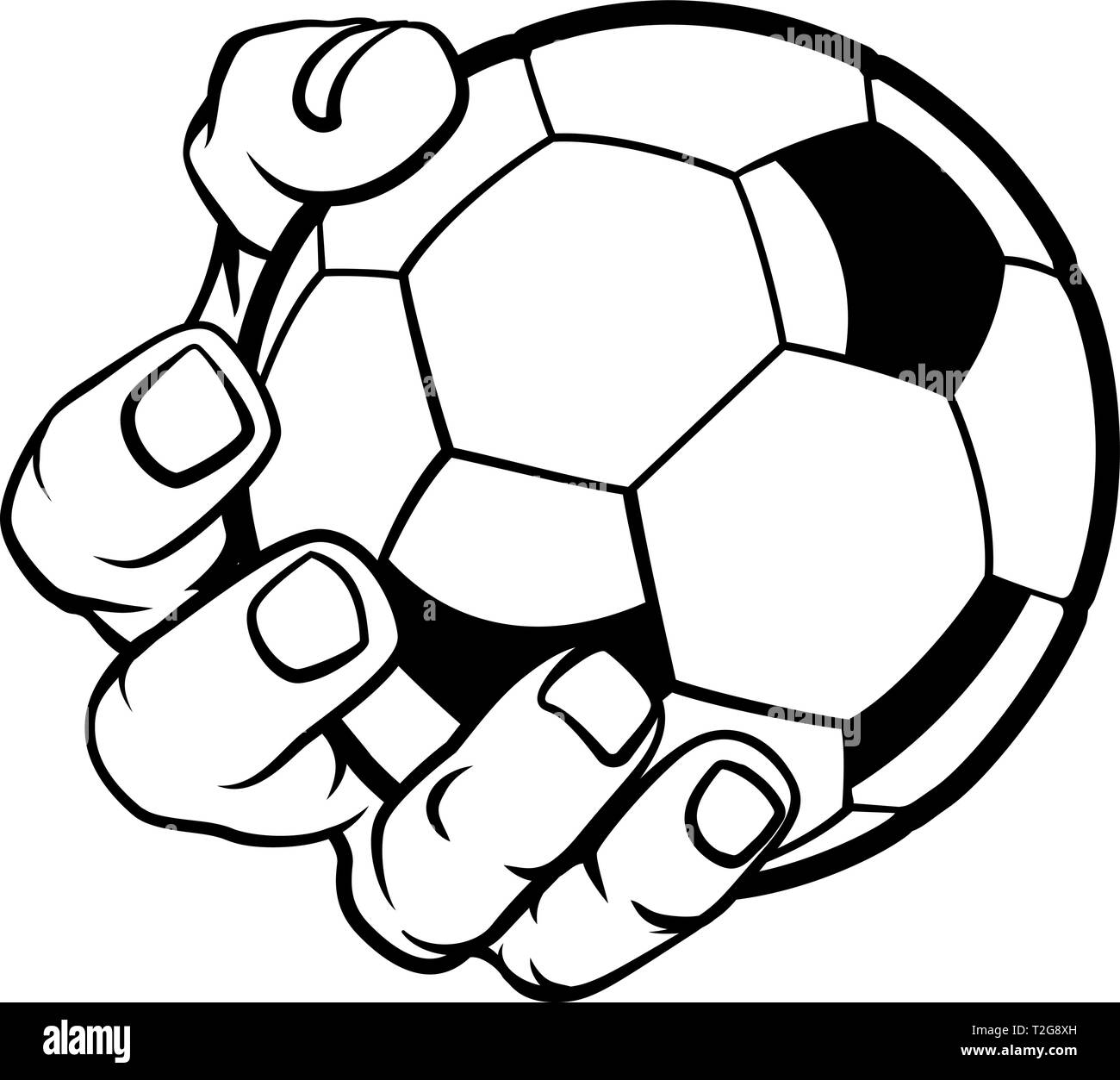 Hand Holding Soccer Ball Stock Vector