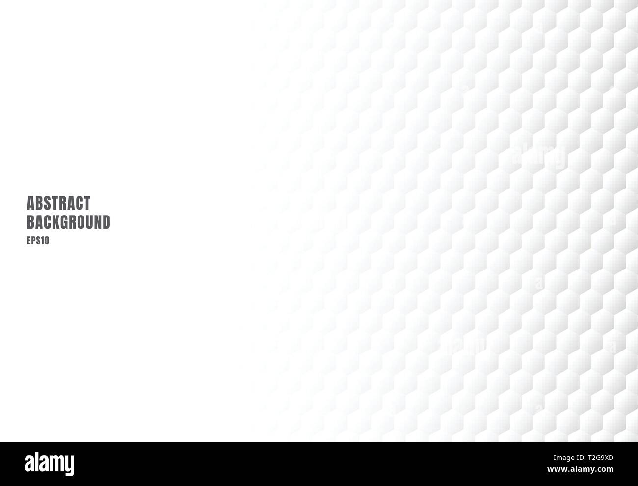 Abstract white hexagon embossed pattern background and texture with ...
