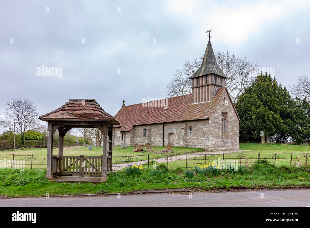 Outside the small church of St Marys, Oldberrow, Warwickshire, West Midlands. Stock Photo