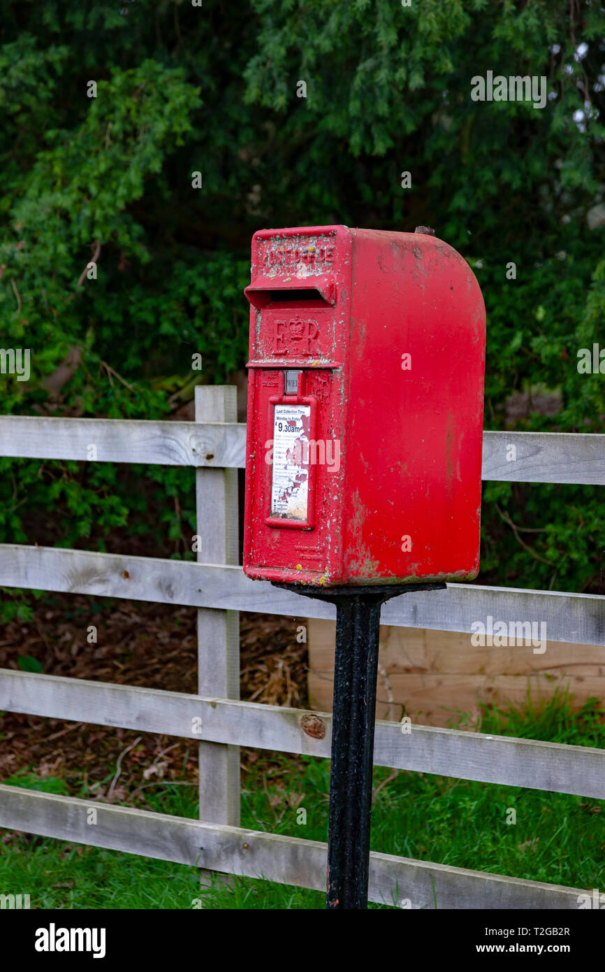 GPO Red Mial box, Oldberrow, Warwickshire. Stock Photo