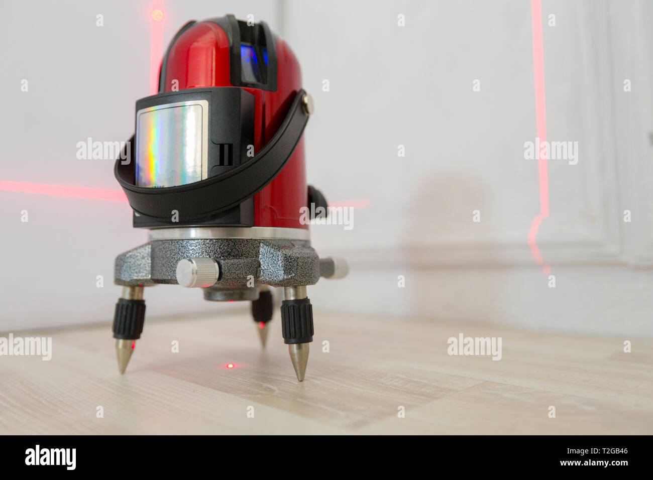 Laser level measuring tool Stock Photo Alamy