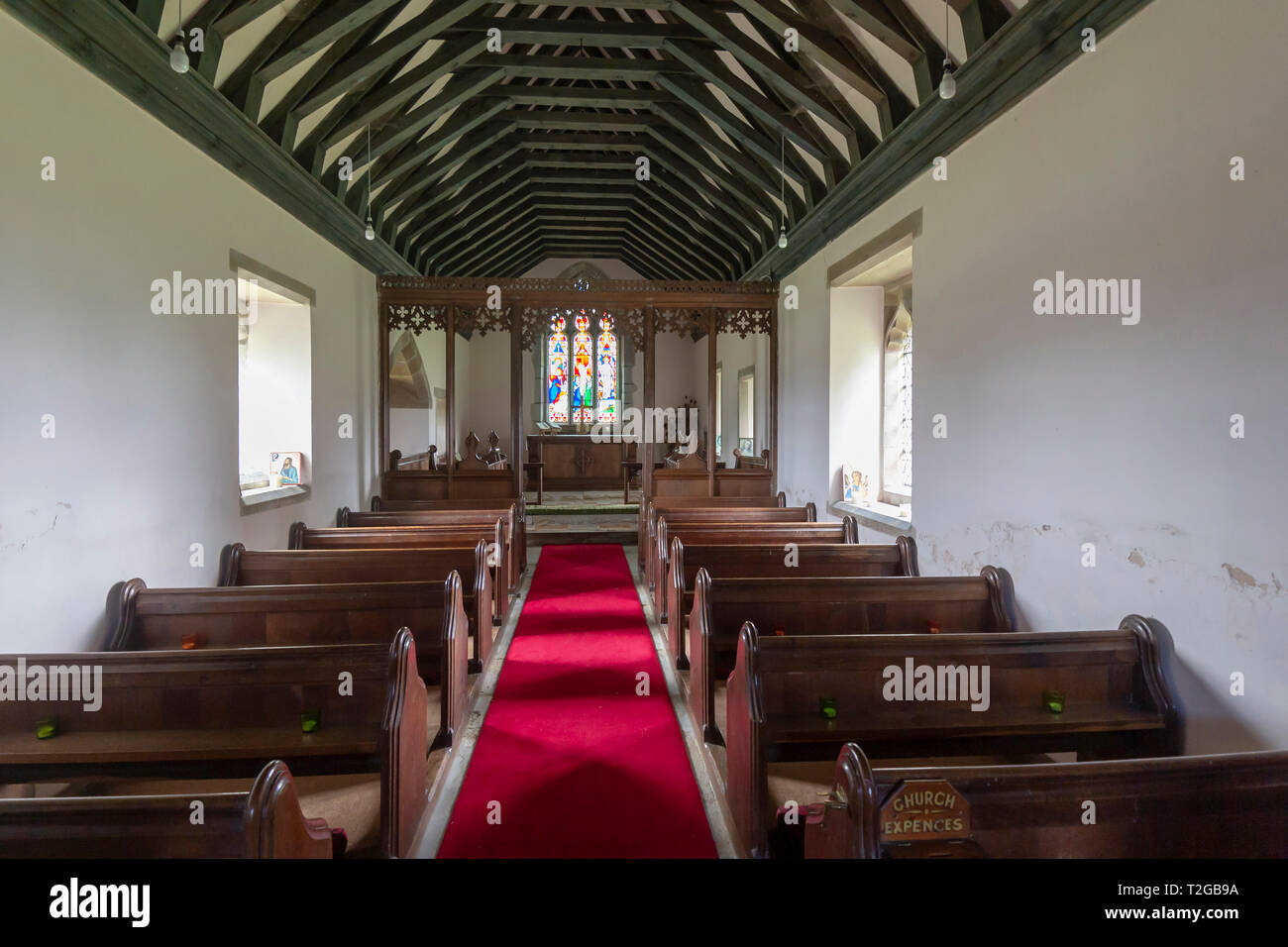 Inside the small church of St Marys, Oldberrow, Warwickshire, West Midlands. Stock Photo