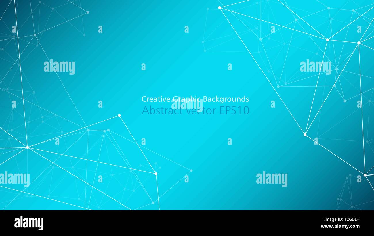 Network new technology presentation concept, graphic dot circles and lines vector background Stock Vector