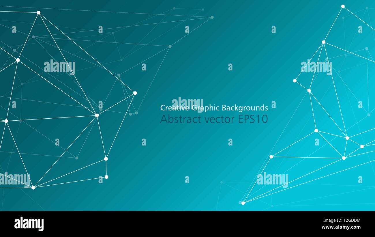 Polygonal connected graphic shapes, vector illustration creative geometric backgrounds Stock Vector