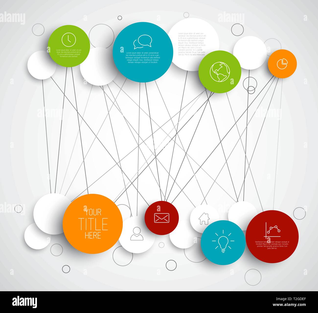 Vector abstract circles illustration / infographic network template ...