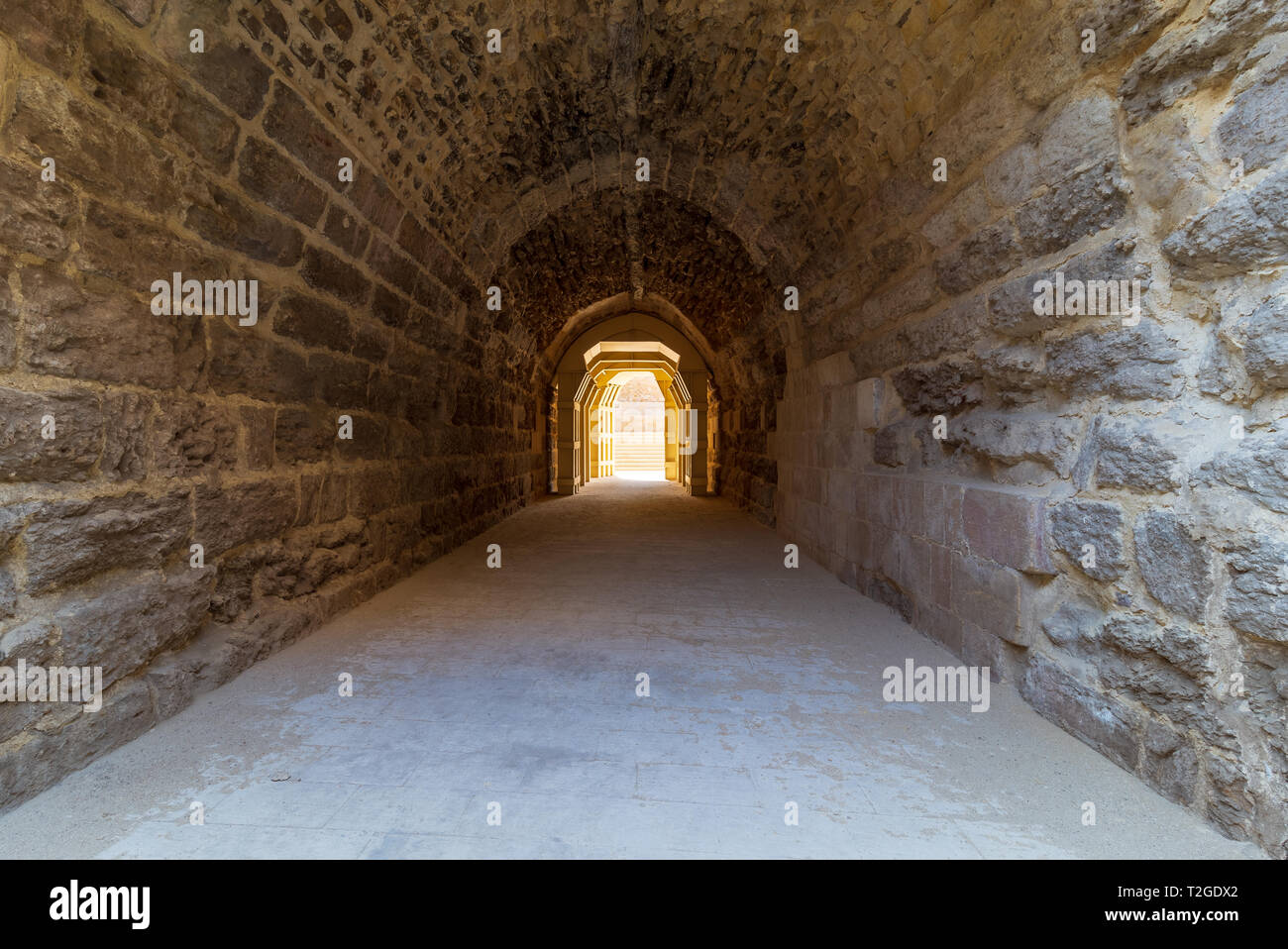 Mamluk era arched stones tunnel leading to AlMuayyad Bimaristan