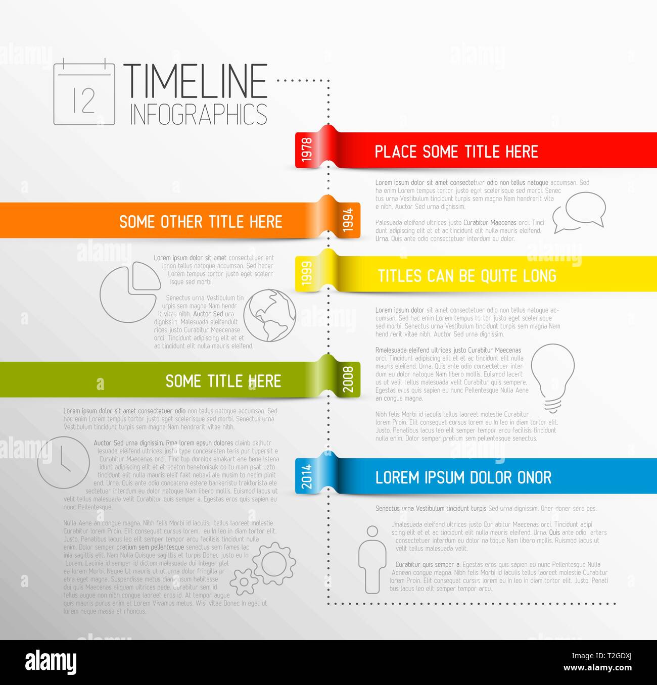 Vector Infographic timeline report template with icons Stock Vector ...