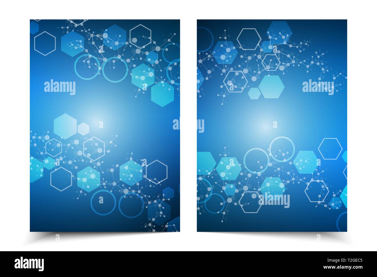 Scientific brochure design template. Vector flyer layout, Molecular ...