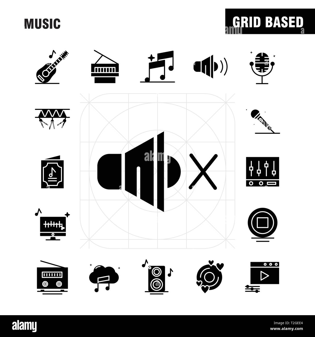 Music Solid Glyph Icons Set For - Music Solid Glyph Icons Set For Infographics Mobile Uxui Kit And Print Design Include Music Play File Data Music Play Setting Gear Icon Se T2GEE4 