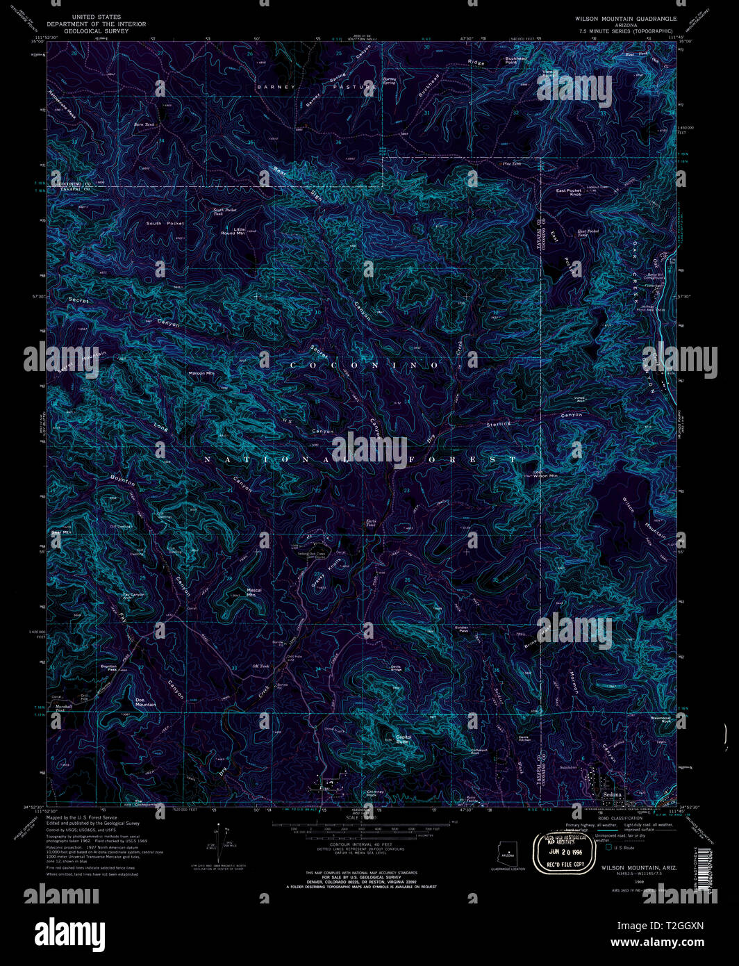 USGS TOPO Map Arizona AZ Wilson - Usgs Topo Map Arizona Az Wilson Mountain 314137 1969 24000 Inverted Restoration T2GGXN 