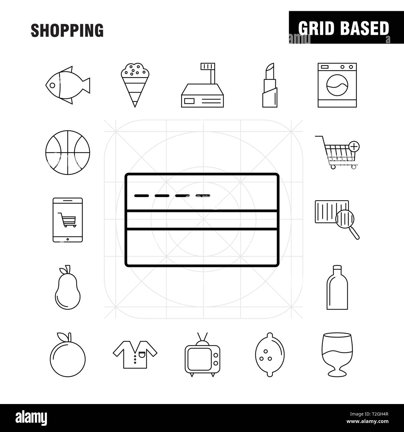 Shopping Line Icon for Web, Print and Mobile UX/UI Kit. Such as: Cart, Trolley, Buy, Add, Cart, Trolley, Buy, Remove, Pictogram Pack. - Vector Stock Vector