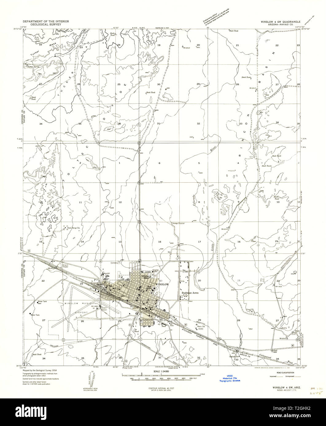 Winslow arizona map hires stock photography and images Alamy