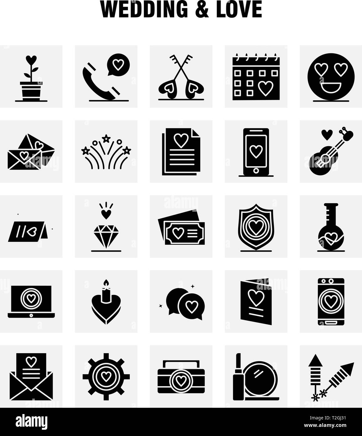 Wedding And Love Solid Glyph Icons Set For Infographics, Mobile UX/UI ...