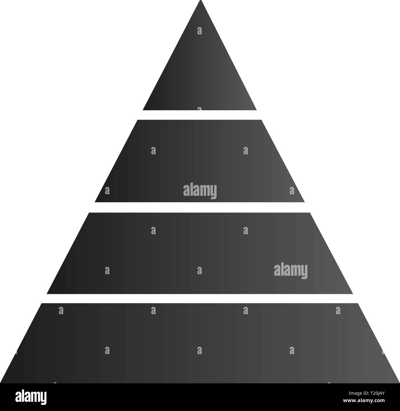Pyramid infographic. Triangle chart, diagram, scheme, graph with four steps, options, parts, processes Business strategy success Vector illustration Stock Vector