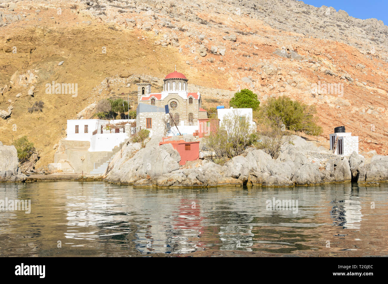 Ascension of the Lord Holy Chapel at Symi Island Stock Photo