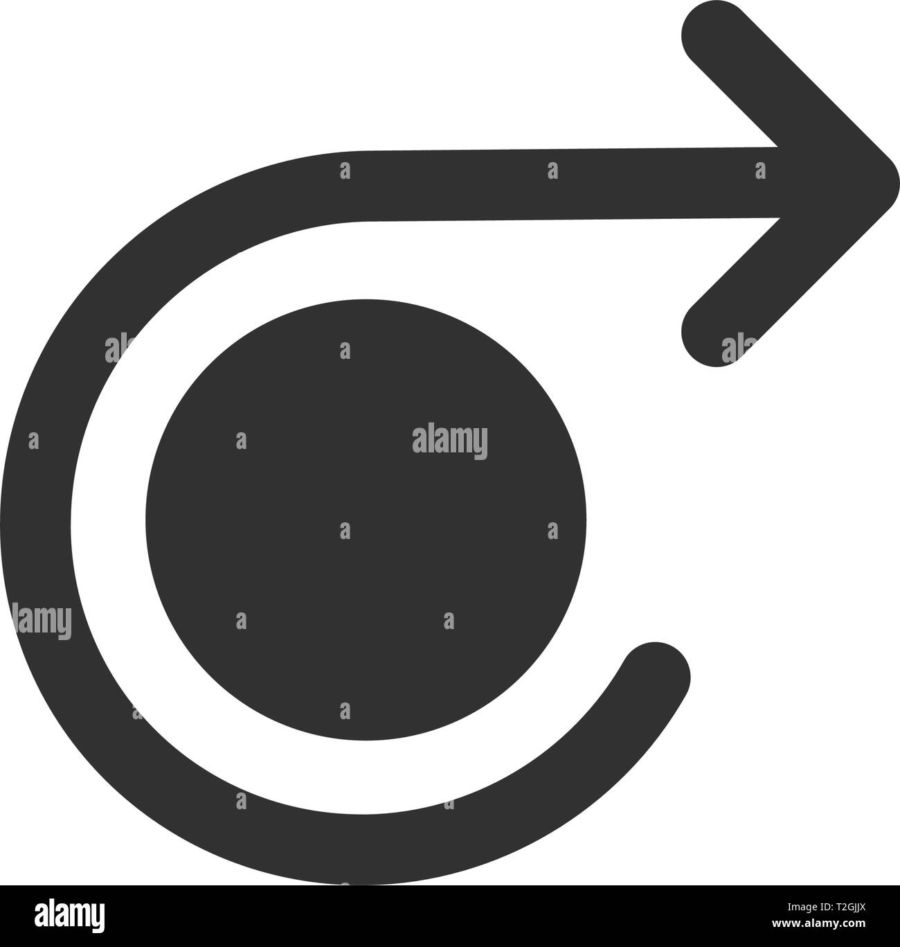 Arrows around back line icon, outline vector sign, linear style ...